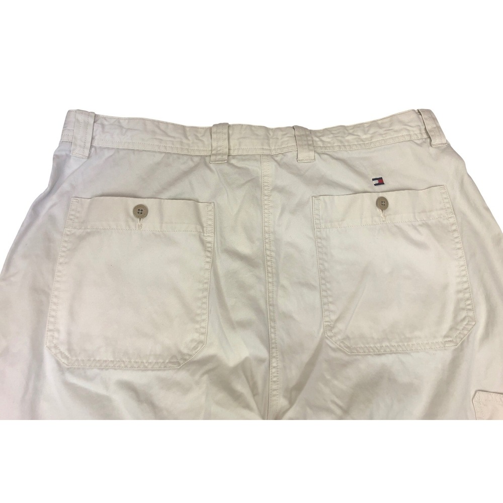 Tommy Hilfiger Mens Vintage 04 Wide Leg Chinos Cream Off-White 36x32 Y2K Baggy - Picture 9 of 10